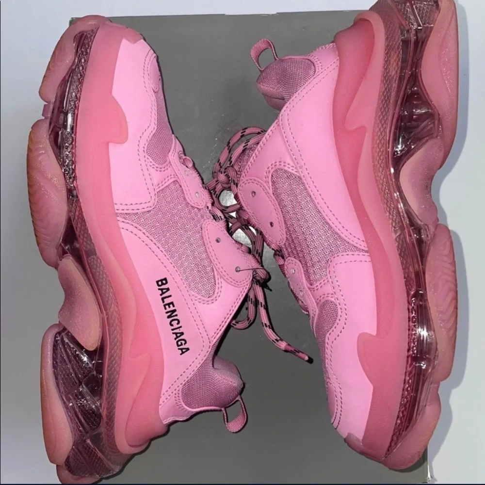 Pink Balenciaga Triple S clear Sole - Picture 4 of 4